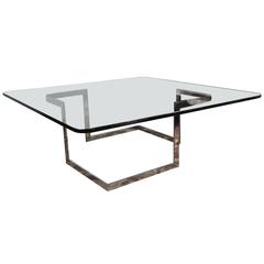 Glass and chrome mid-century modern coffee table by Vladimir Kagan (custom) 12