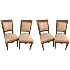 Set of Four Stamped Jansen Neoclassical Dining or Side Chairs