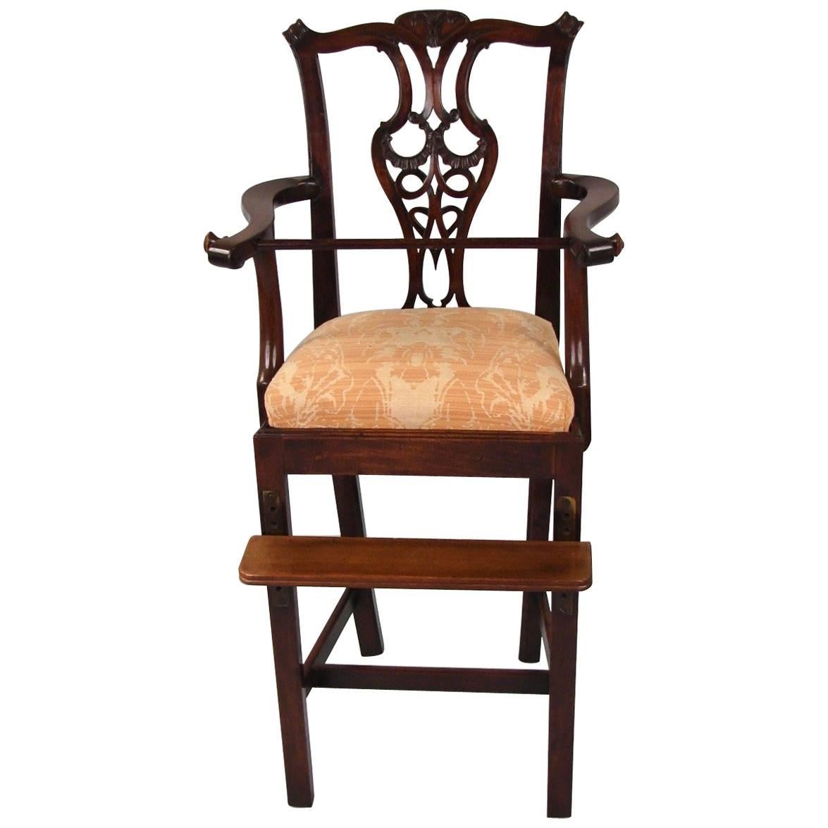 Chippendale Style Mahogany Child's High Chair