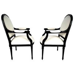 Pair of 1950s French Louis XVI-Style Armchairs 7