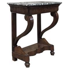 19th Century French Louis Philippe Mahogany Marble-Top Console 4