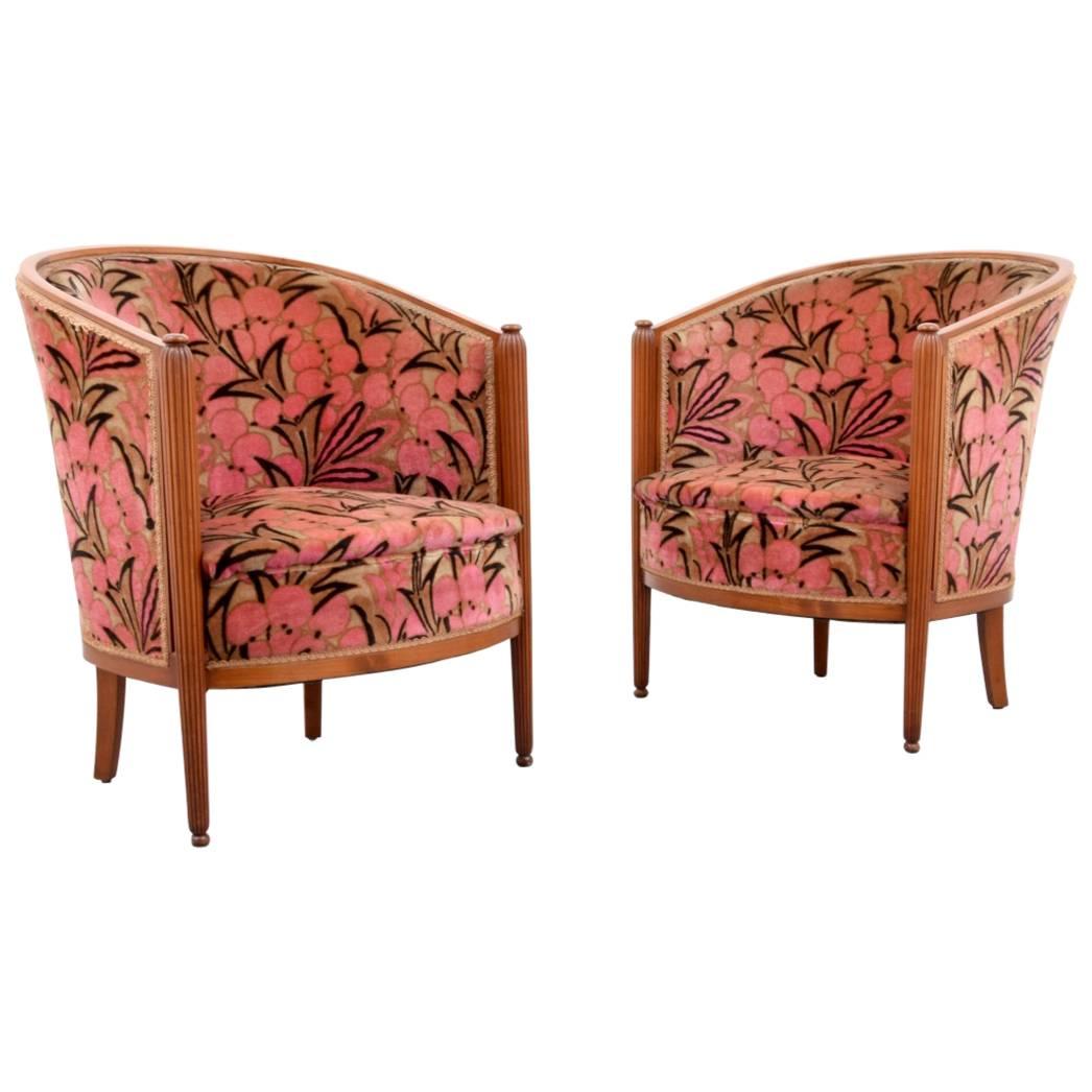 Pair of Art Deco Club Chairs, Barbra Streisand Collection