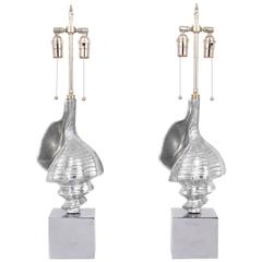 Pair of Shell Table Lamps, Manner of Arthur Court