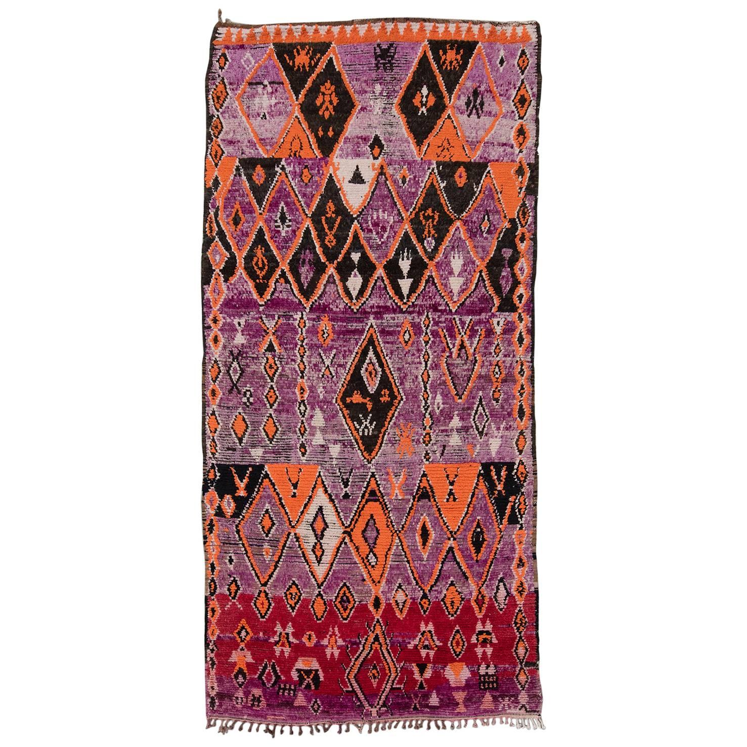 Vintage Moroccan Boujad Rug For Sale