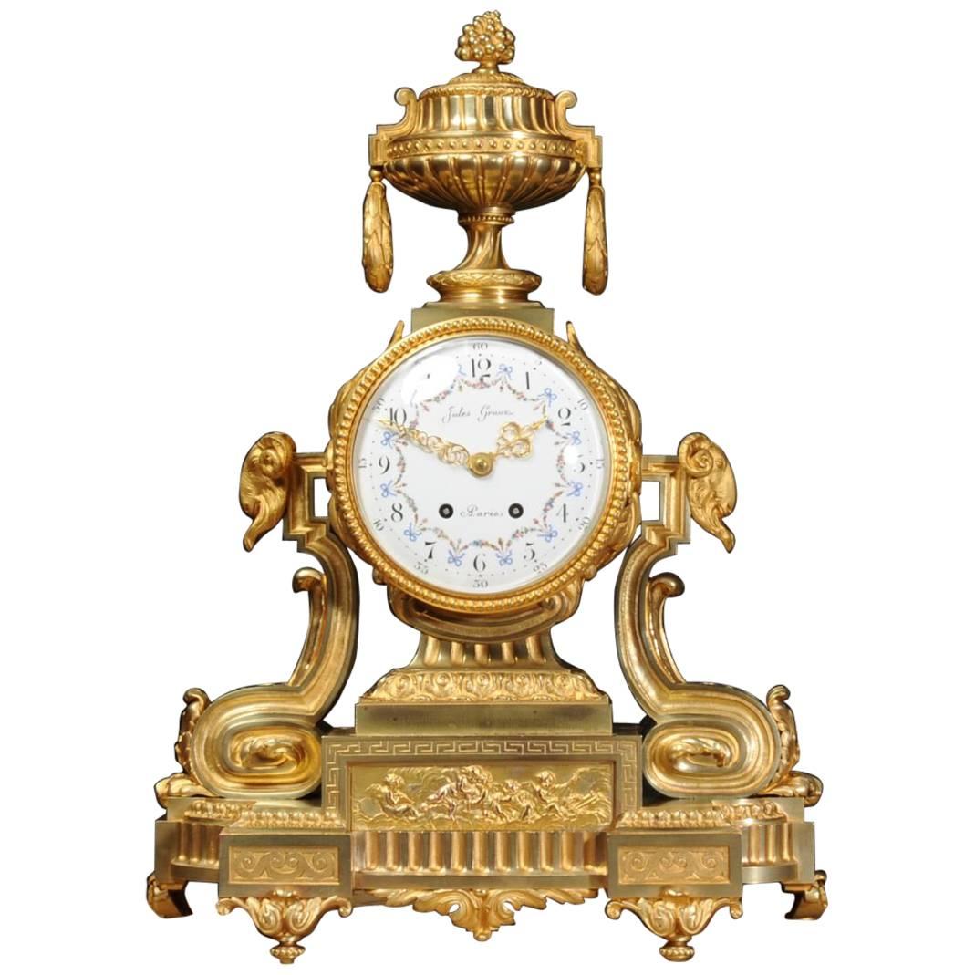 Magnificent Antique French Ormolu Clock, Jules Graux
