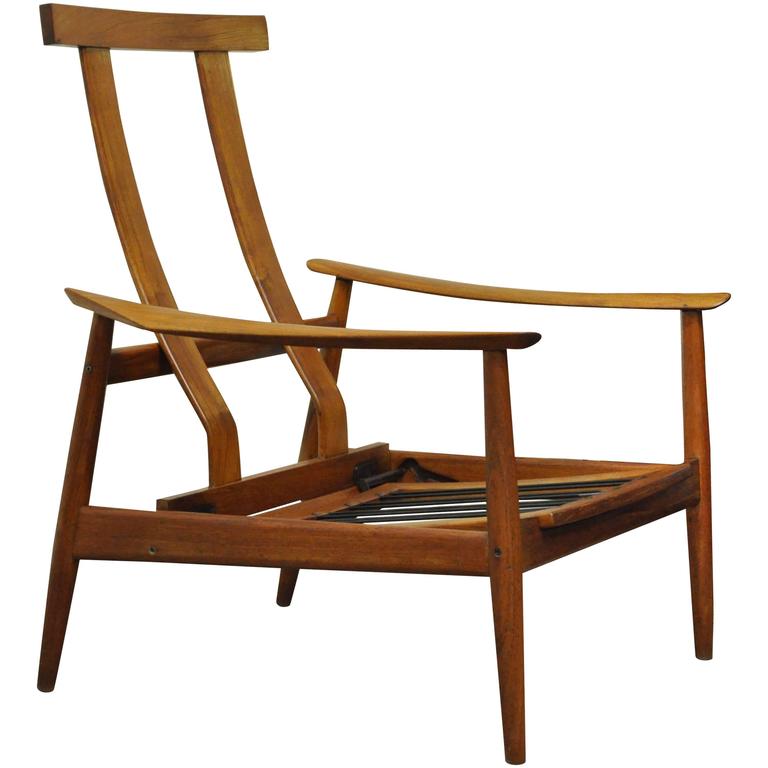 vintage arne vodder fd-164 teak mid-century danish modern reclining
