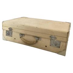 Vintage vellum luggage suitcase trunk 