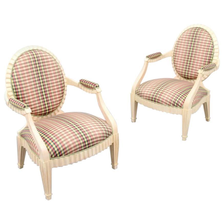 Pair of Late 20th Century Donghia Grand Flute Lounge Chairs