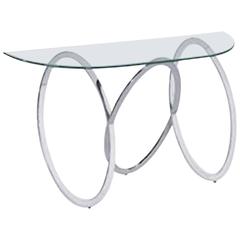Sculptural Chrome and Glass Console