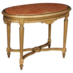 20th Century Italian Gilt Side Table in Louis XVI Style