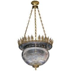 Fine Regency Style Gilt Bronze and Cut-Glass Lantern