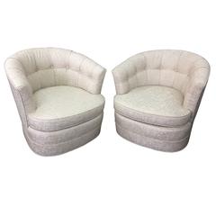 Hot Pair of Updated Vintage Swivel Chairs