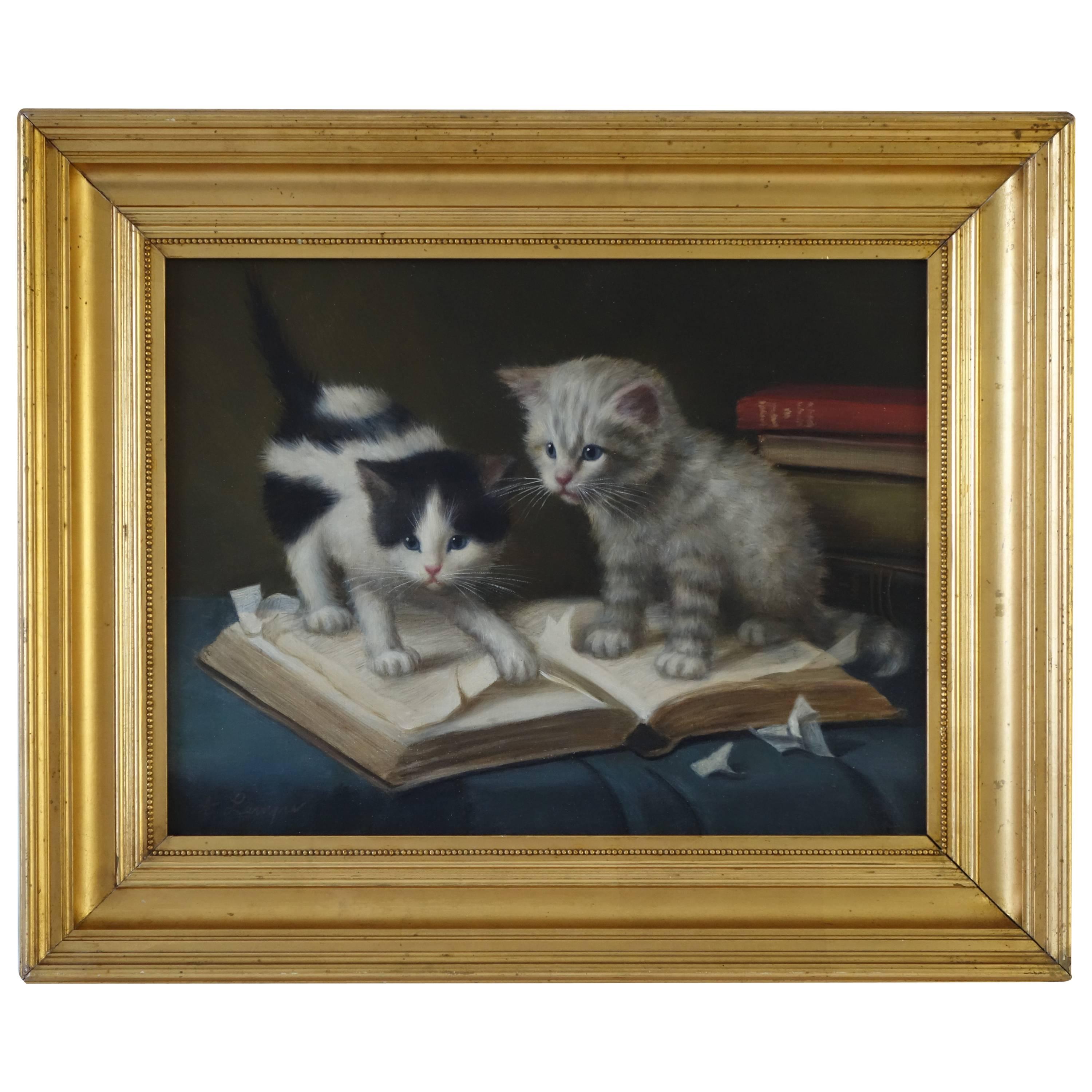 20th Century, Two Cats Playing with a Book, Amanda Lampe