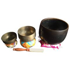 Vintage Japanese Zen Temple Bells Group Serene Metaphysical Resonating Sounds Delight