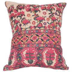 Antique Pillow Made Out of a Late 19th Century Sind Embroidery