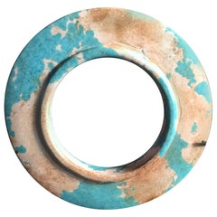 Antique Ancient China Turquoise Bi Disc, Zhou Dynasty, 100-256 BC