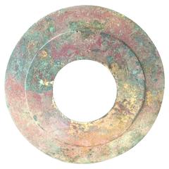 Important Ancient China Gilt Bronze Bi Disc, Han Dynasty '220 BC- 220 AD'