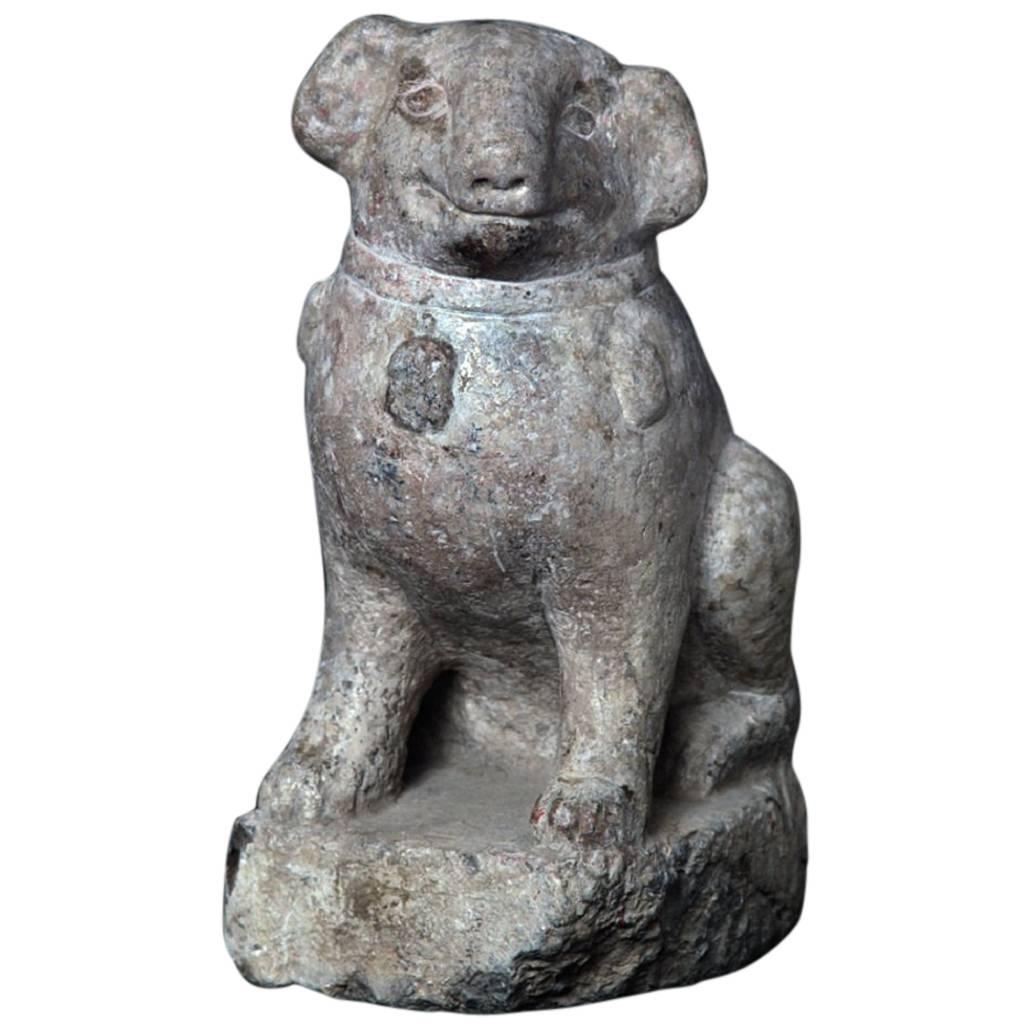 Antike chinesische Skulptur aus der Antike  Pug Hund, Ming-Dynastie 1368-1644 im Angebot