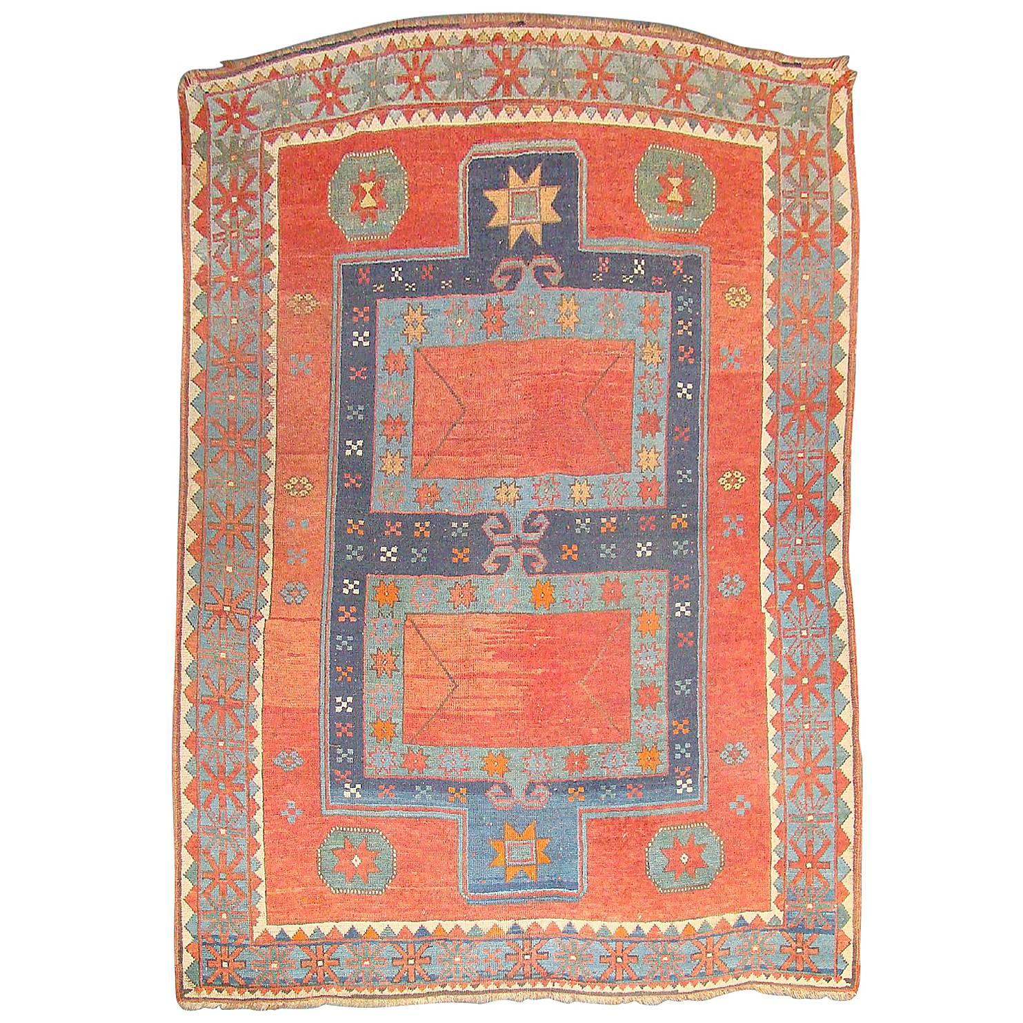19th Century Antique Kazak For Sale