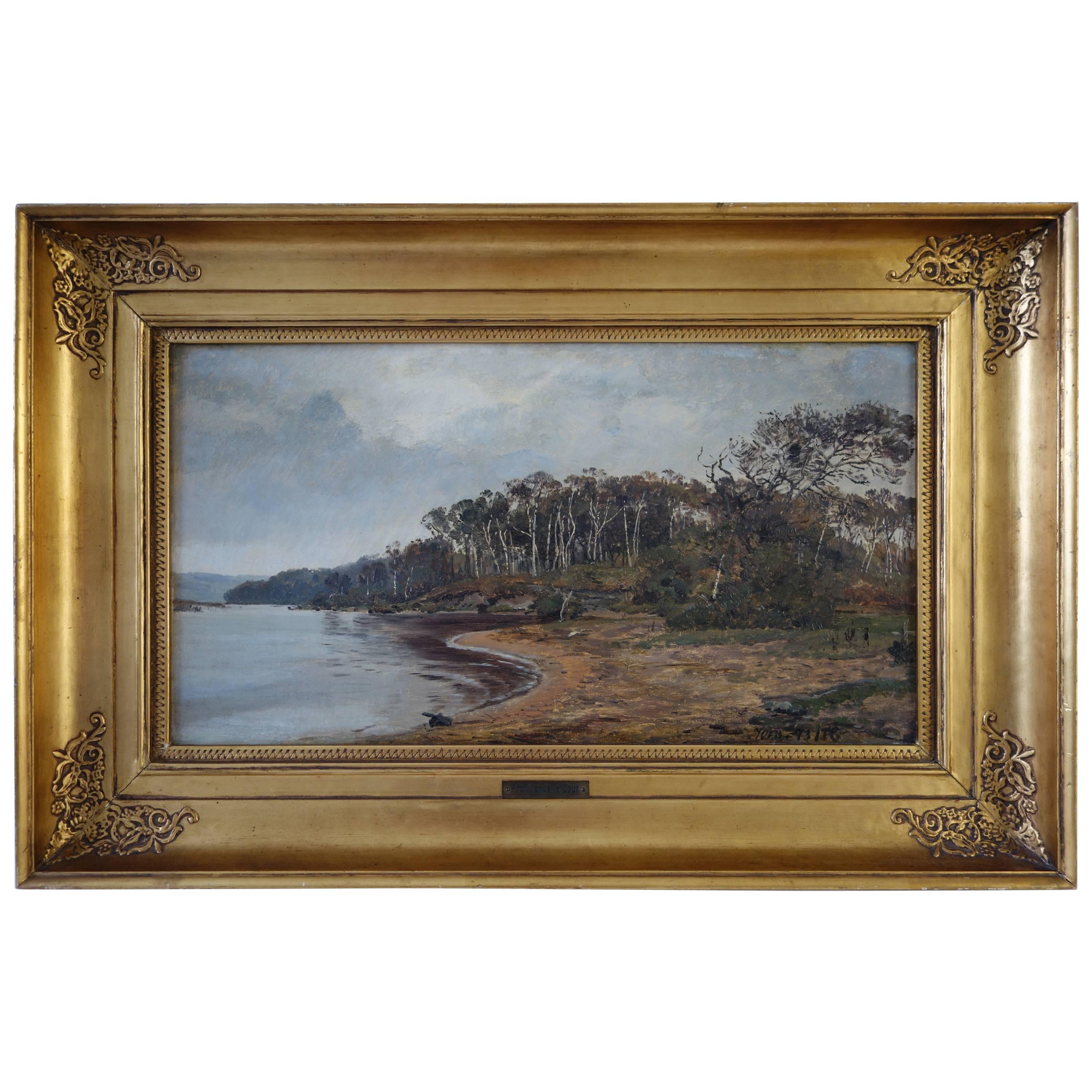 Janus La Cour, Coastal Landscape in October by Ringholm, 1873