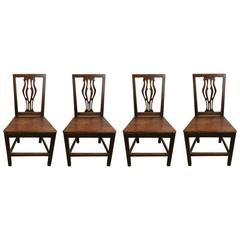 Set of Four 18th Century English Oak Side Chairs 6