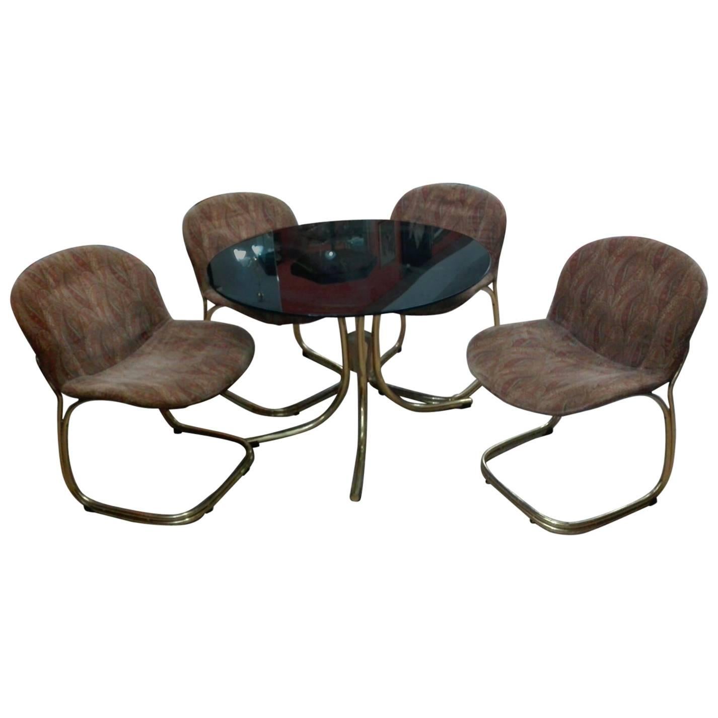 Set of Table and Chairs Gastone Rinaldi for RIMA, 1970 For Sale