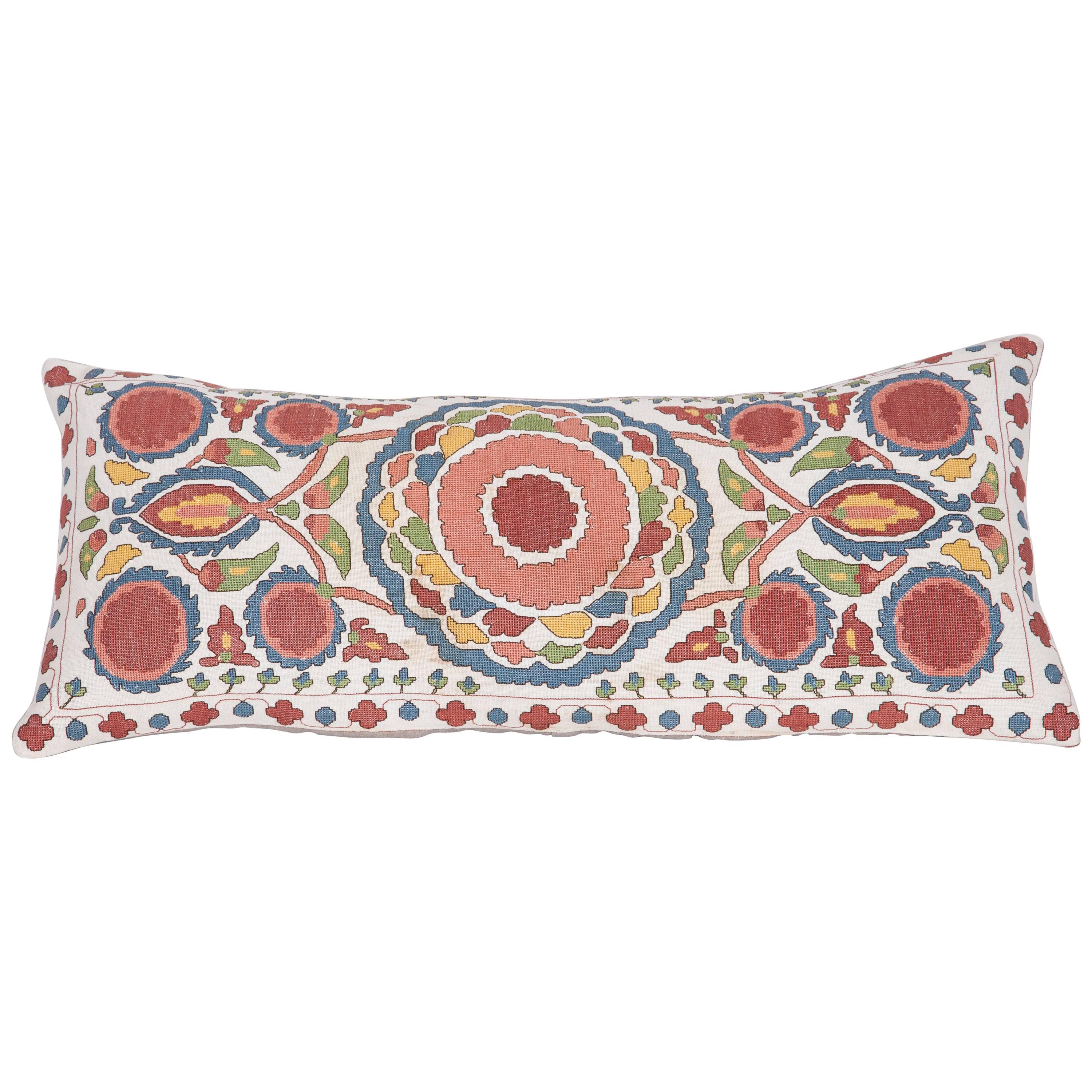 Antique Pillow Made Out of an Early 20th Century Bulgarian Embroidery
