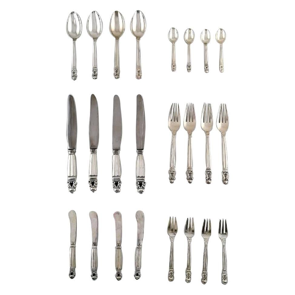 Georg Jensen Sterling Silver 'Acorn' Dinner Cutlery, Complete Dinner Service