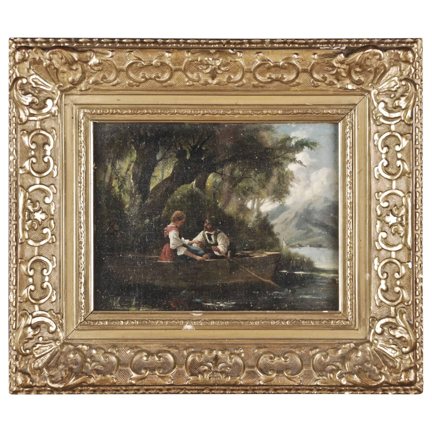 19th Century Oil Paint as Couple, August Kraus, 1852-1917