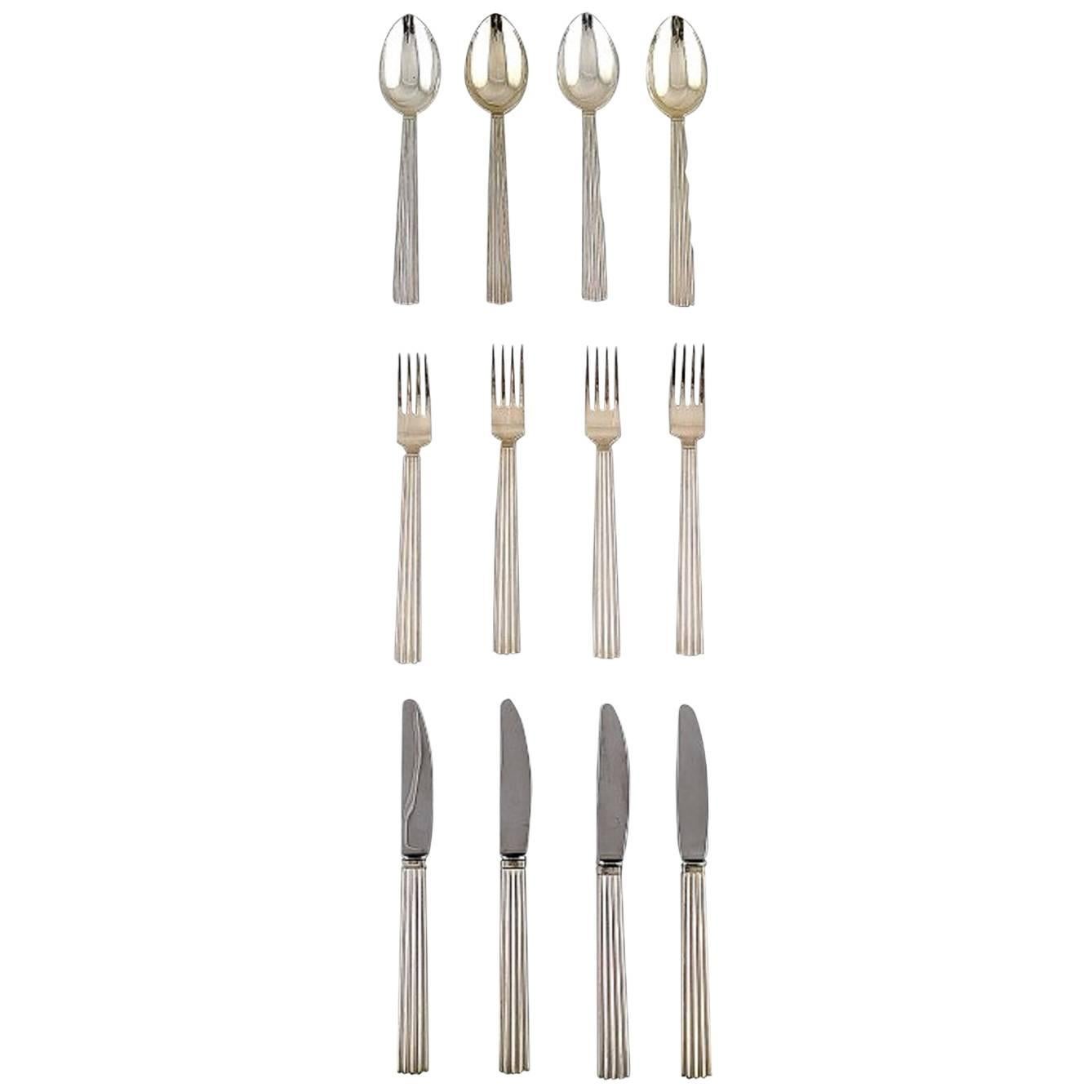 Georg Jensen Bernadotte, Complete Four-Person Cutlery Service, 12 Pieces
