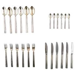 Georg Jensen, "Bernadotte" Complete Six Person Cutlery Service, 24 Pieces