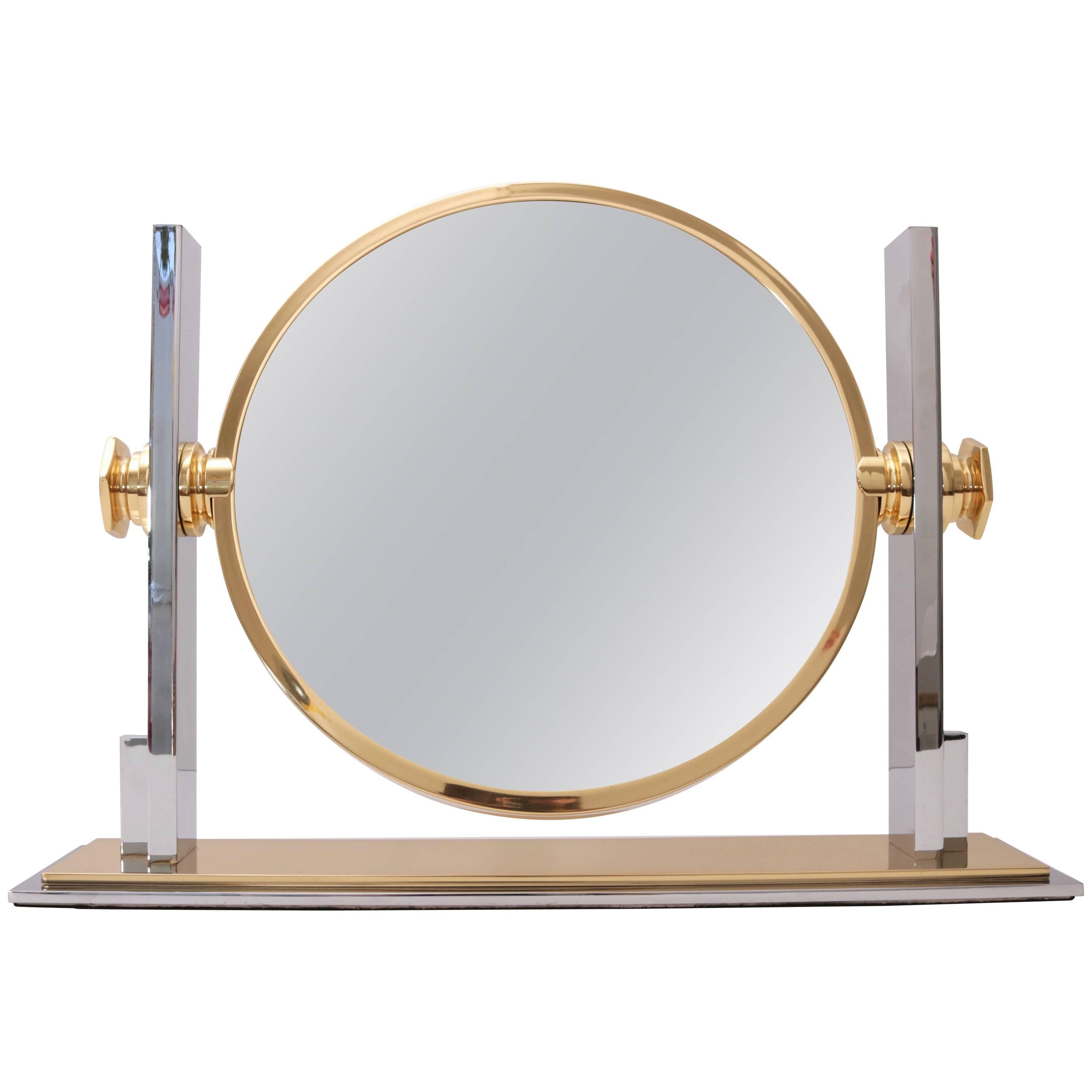 Karl Springer  Double-Sided Vanity Table Mirror