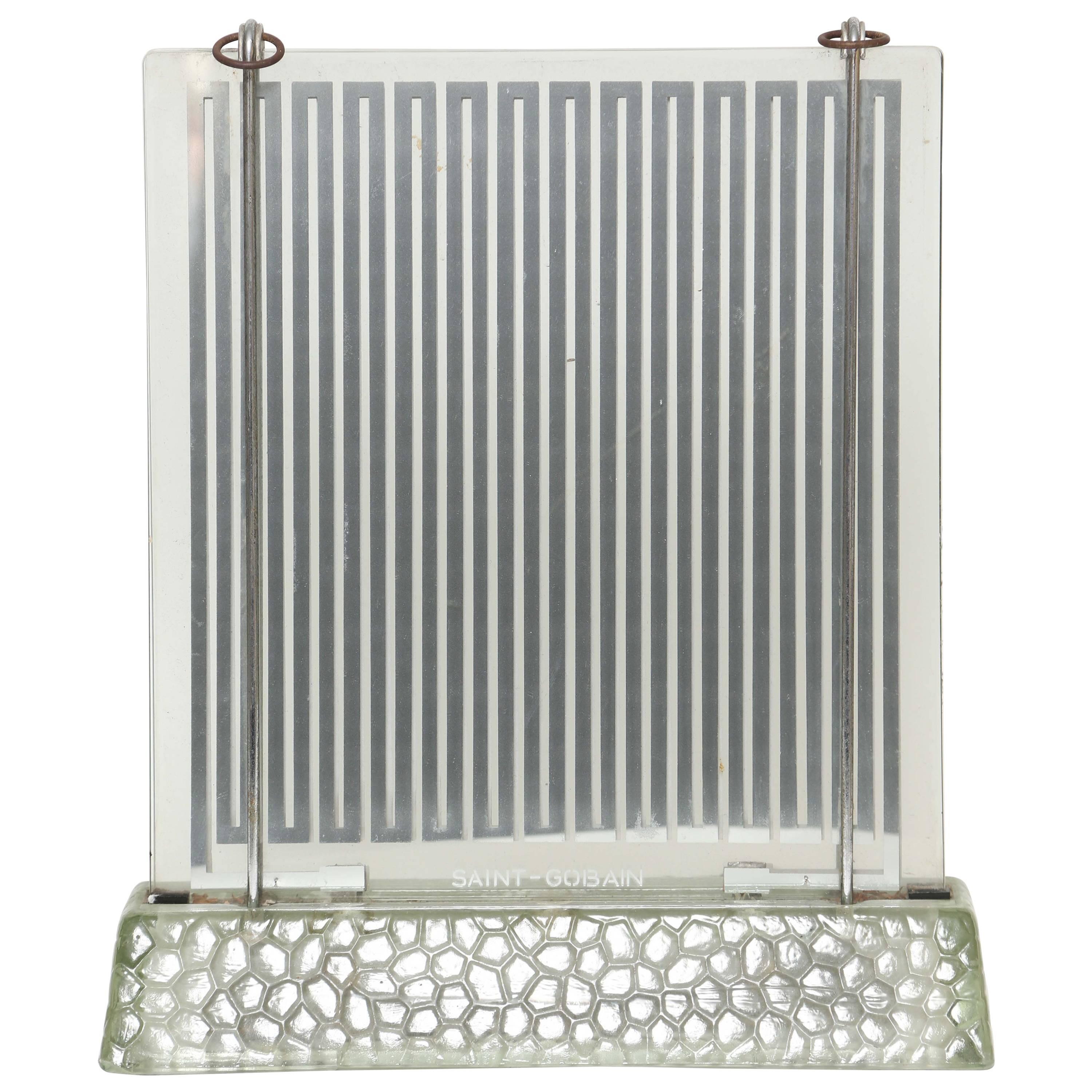 Rare Art Deco Glass Heater by Rene-Andre Coulon for Saint-Gobain, 1937