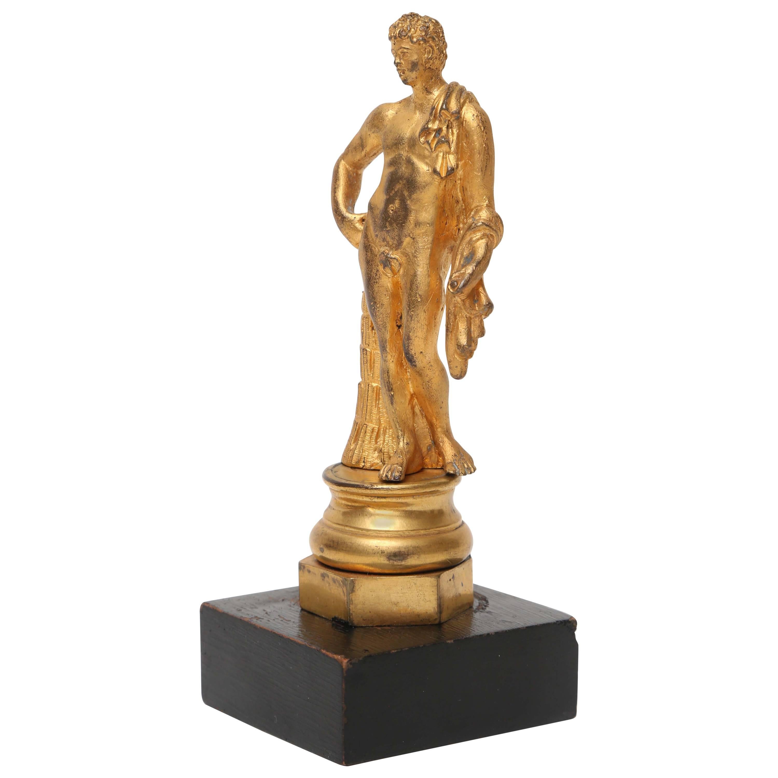 Gilt Bronze Statuette of the Belvedere Antinous, Italian, 19th Century For Sale