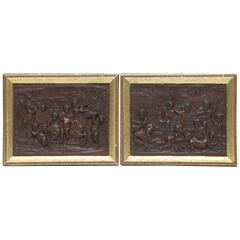 Pair of Bronze Plaquettes with Putti, Signed Clodion, French, 19th Century 5