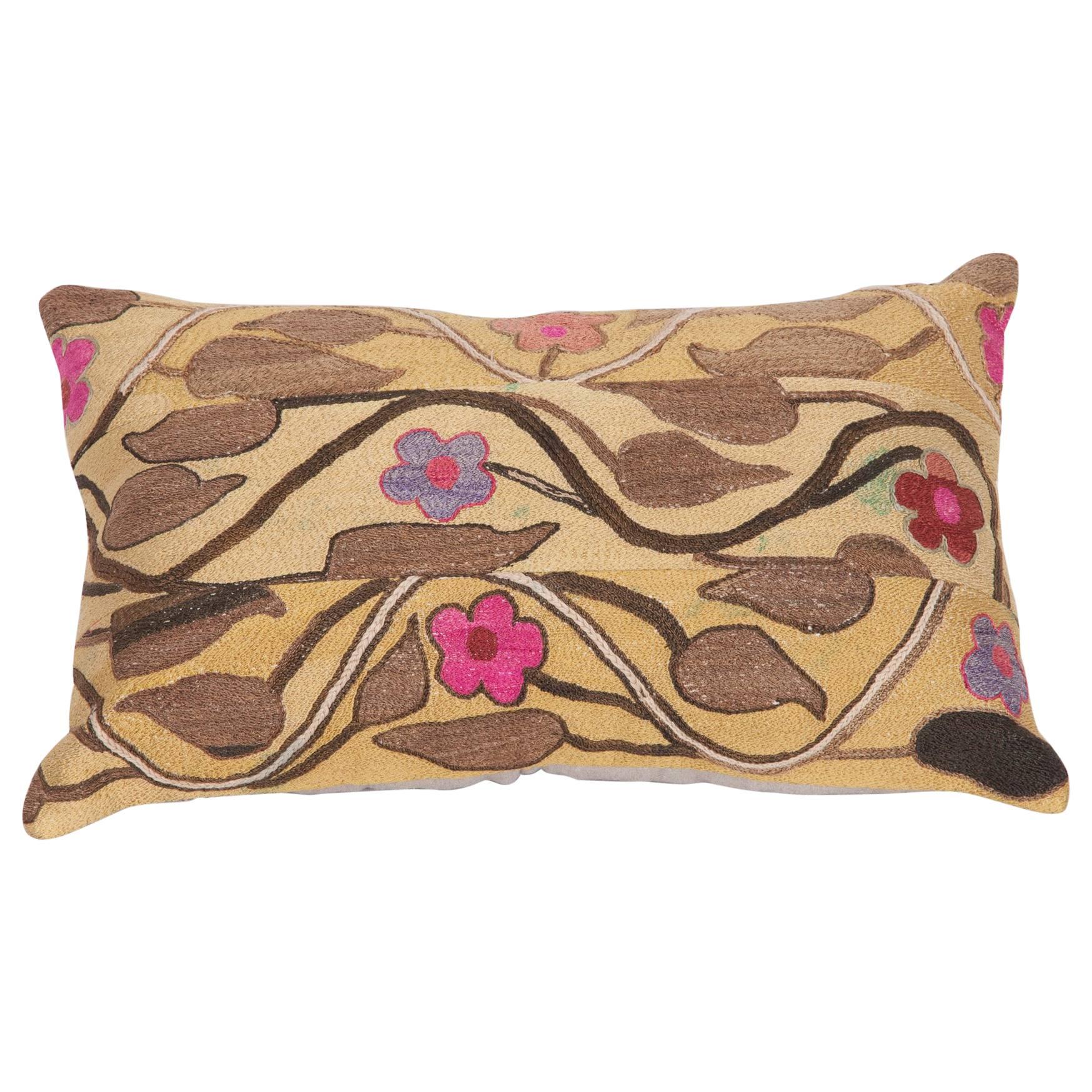 Vintage Pillow Made Out of a 1970s Pishkent Suzani For Sale at 1stDibs