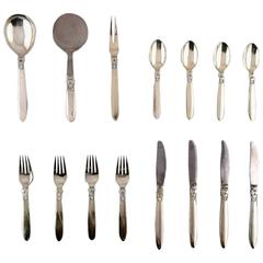 Georg Jensen Sterling Silver 'Cactus' Cutlery, Complete Service, 17 Parts
