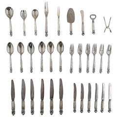 Georg Jensen Sterling Silver 'Acanthus' Cutlery, Complete Service, 33 Parts