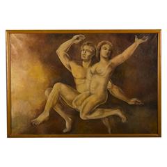 Oil Painting of Adam and Eve by M. Raemdonck, 1942 12