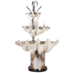 Exceptional Large Three-Tiered Clam Shell Water Fountain