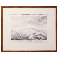 19th Century French Steel Engraving of the City of Pastum with Ruins