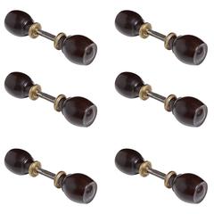 Set of 19th Century English Doorknobs on Brass Plate 3