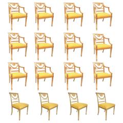 Set of 16 Hollywood Regency Style Dining Chairs ‘12-Arm and Four Side Chairs’