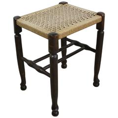 Antique English Rush Stool