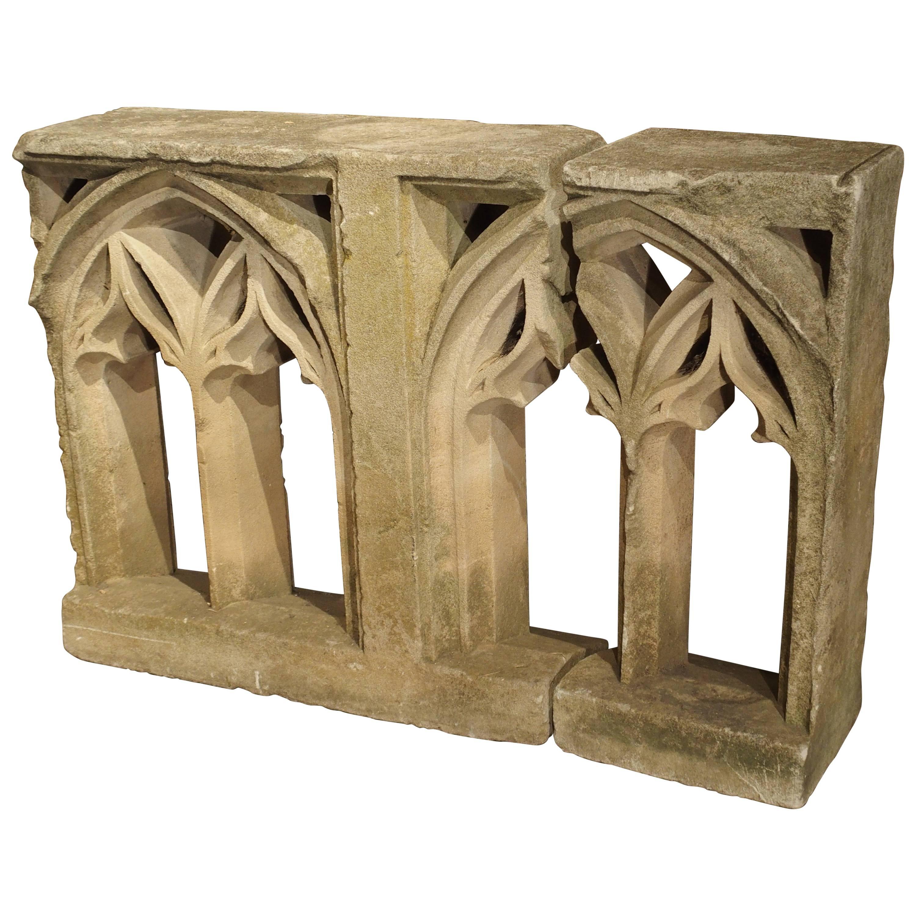 18th Century Carved Limestone Gothic Fragments from France
