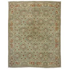 Modern Turkish Oushak Rug with Transitional Style and Ogival Pattern 5