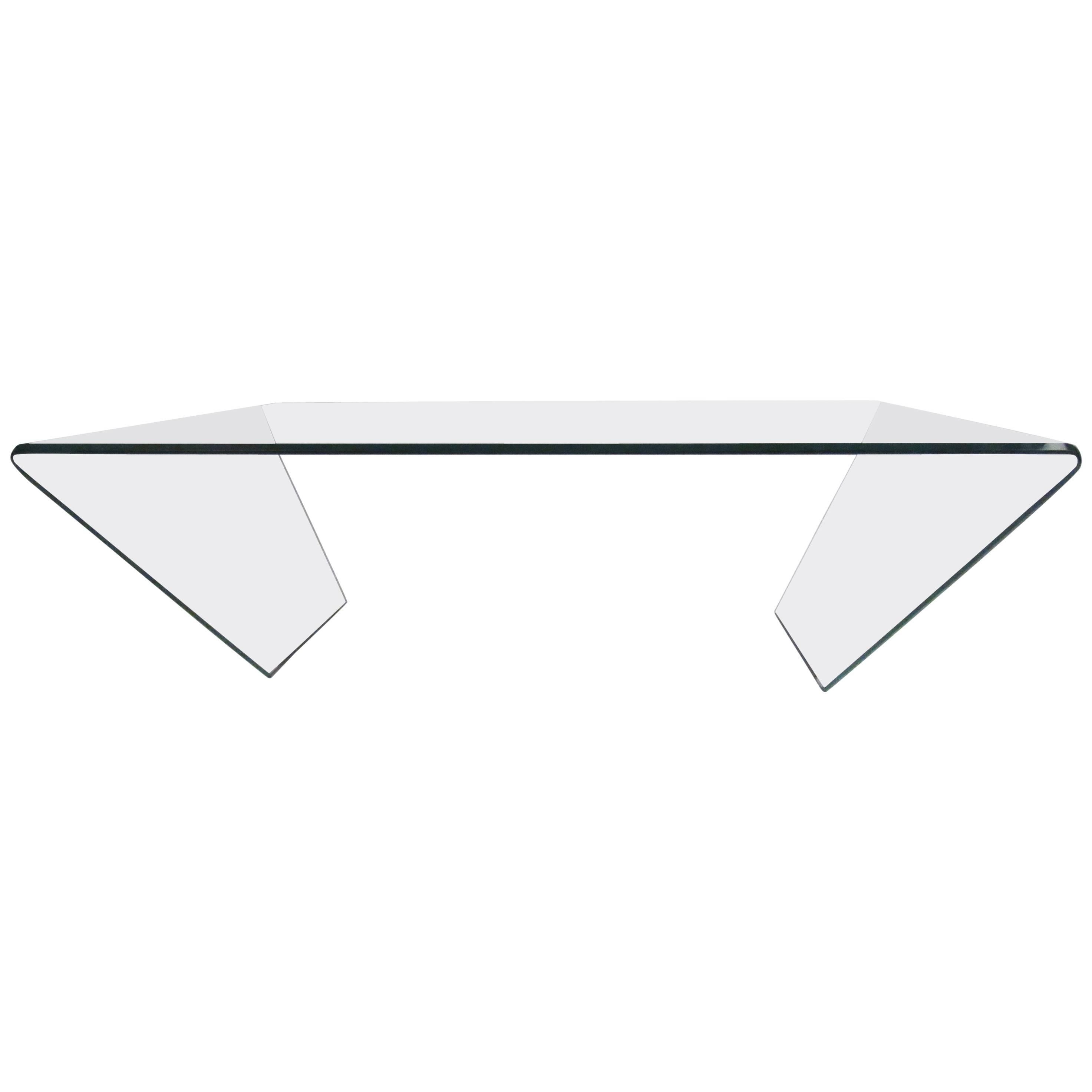 Contemporary Modern Curved Glass Coffee Table