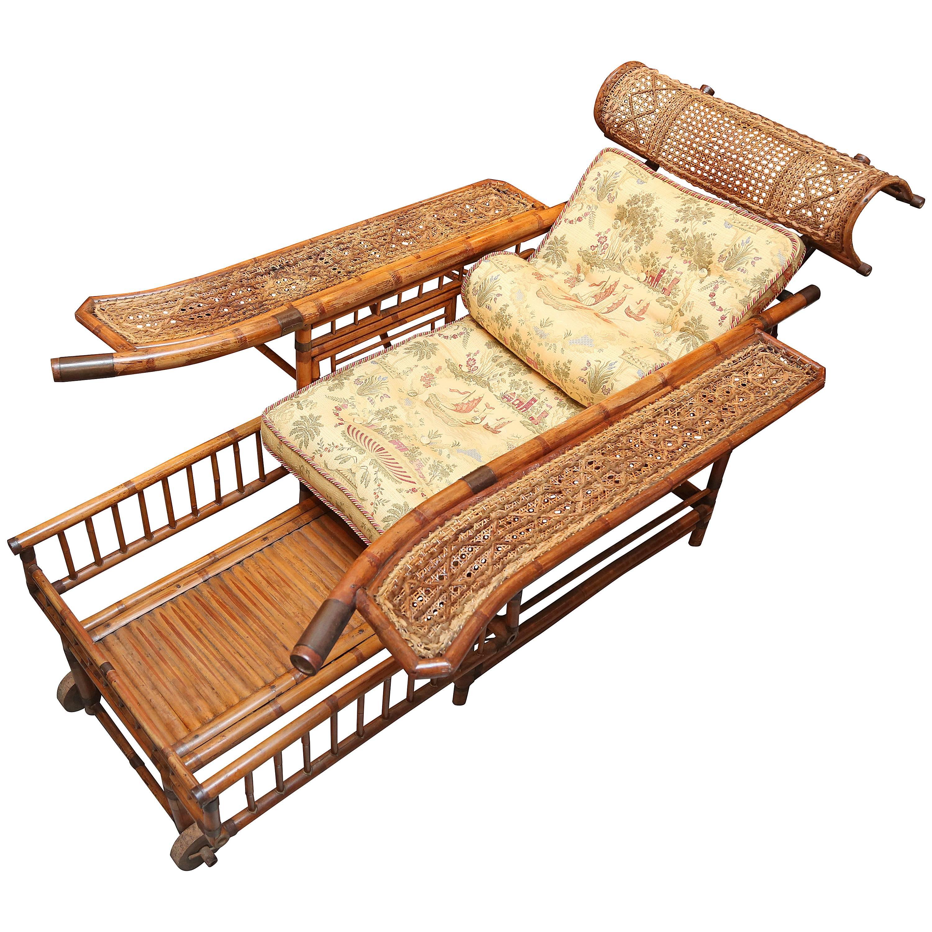 Rare 19th Century "Indochine" Bamboo Plantation Chair