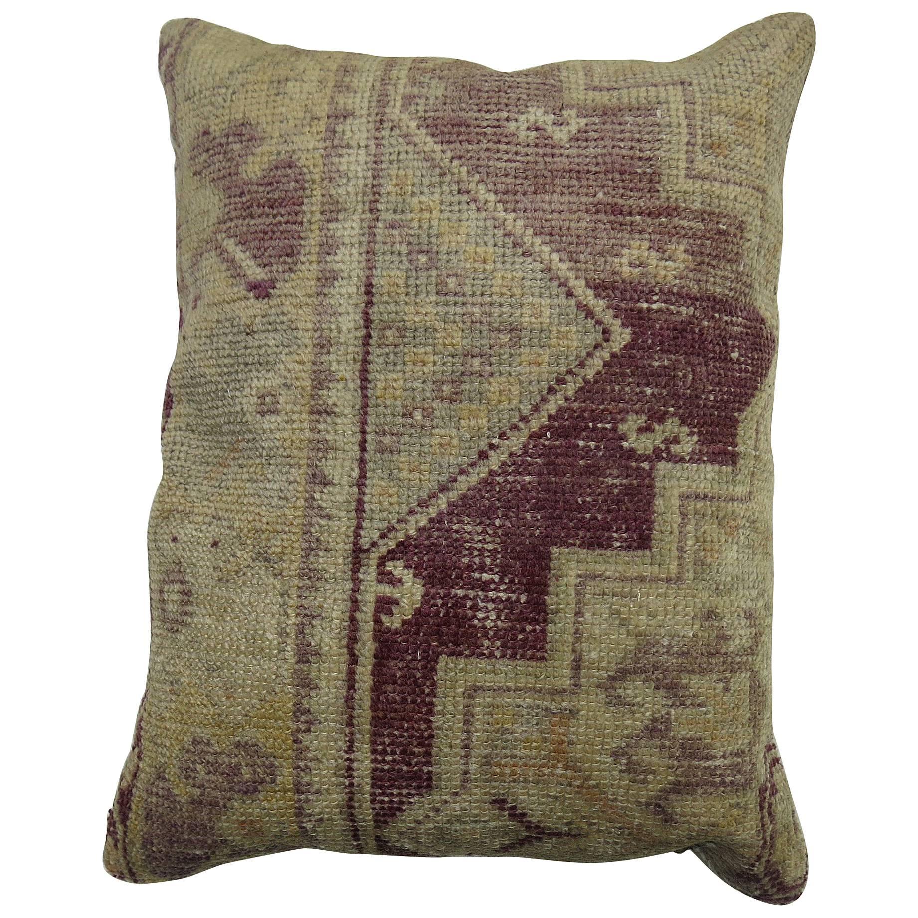 Purple Oushak Rug Pillow