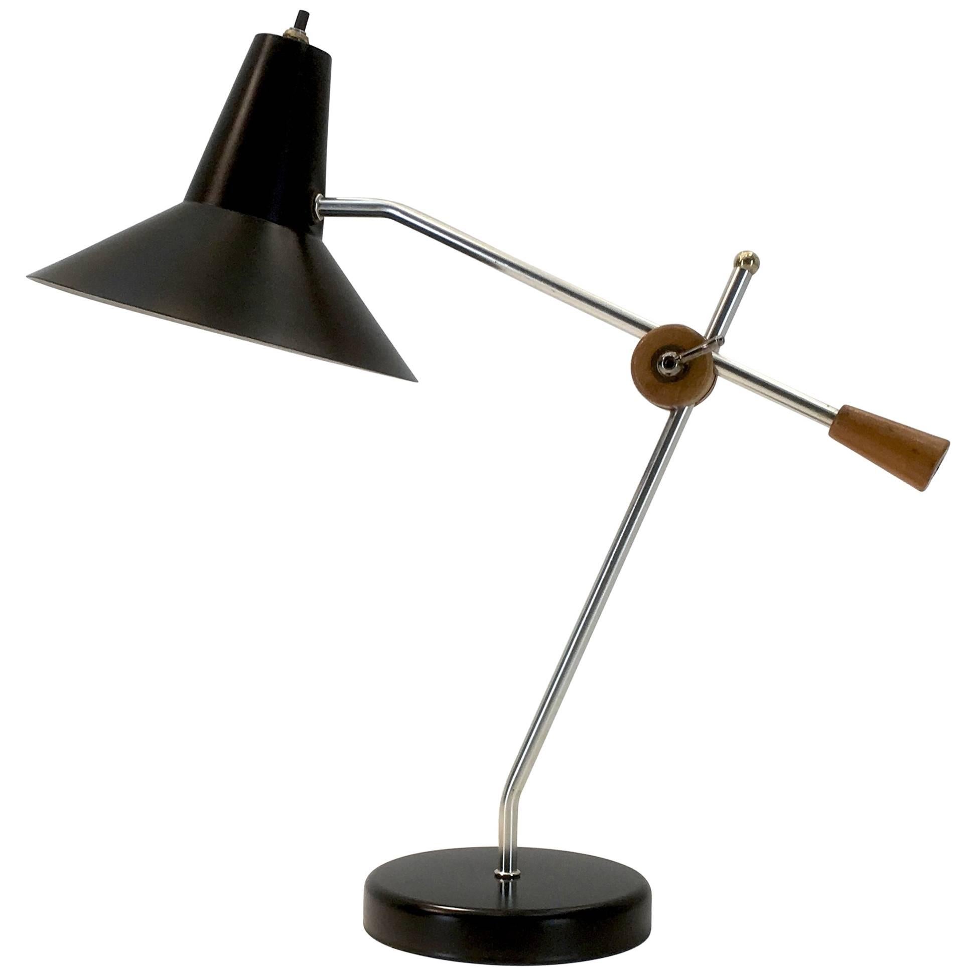 Exceptional Articulating Desk Lamp with Wood and Steel Features
